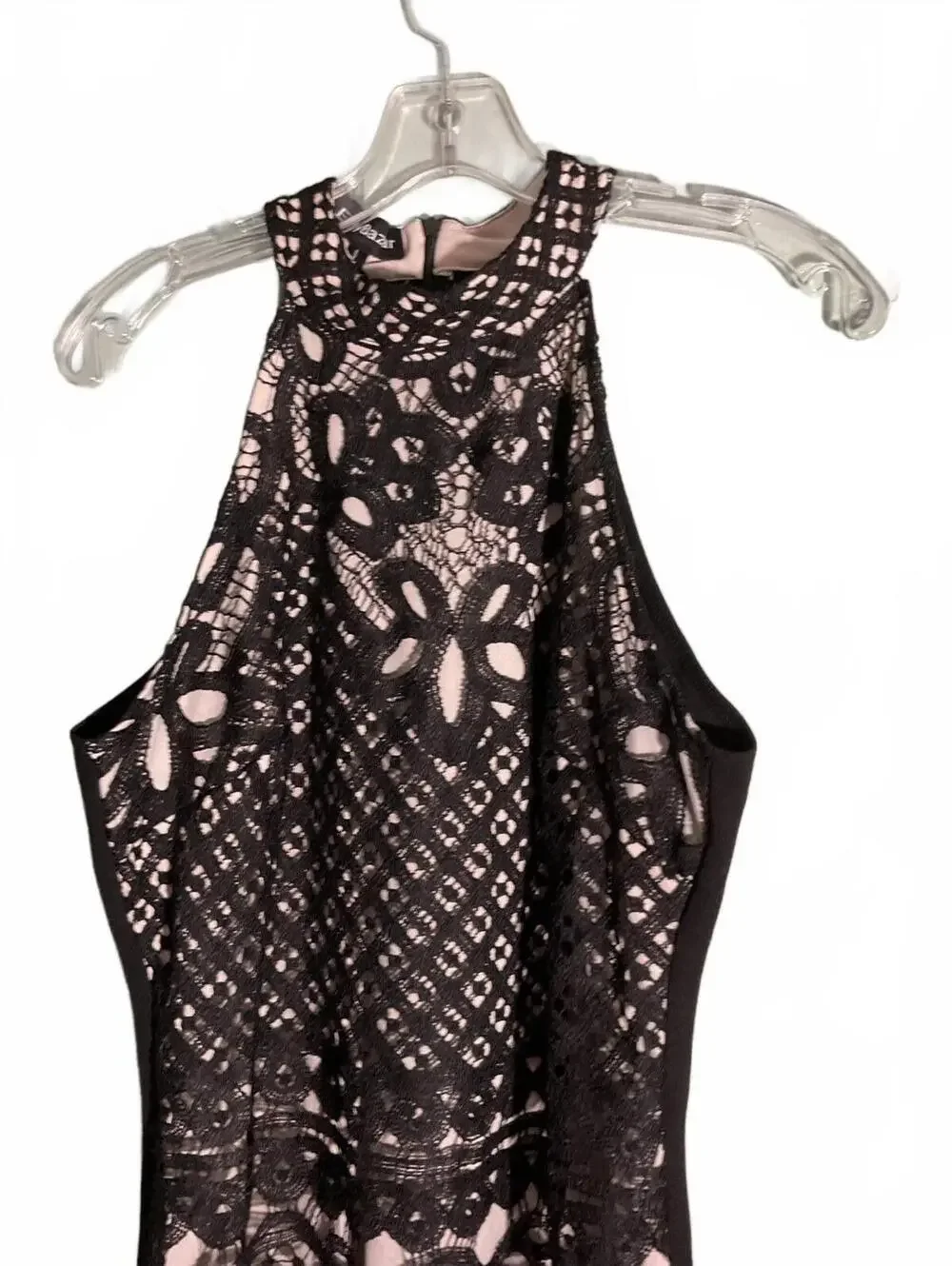 Elly Bazaar Black Lace Midi Dress with Sleeveless Design Large - Picture 4 of 11